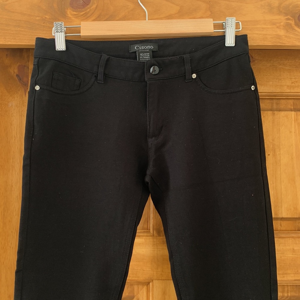 Cisono black stretch pants size Large but runs small - Picture 2 of 7